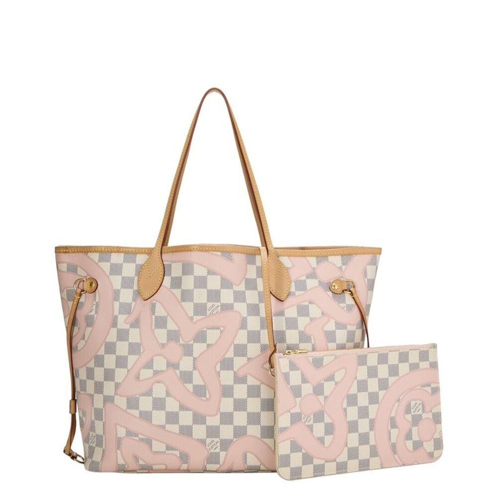 Louis Vuitton Pink Damier Azur Coated Canvas Azur Tahitienne Neverfull